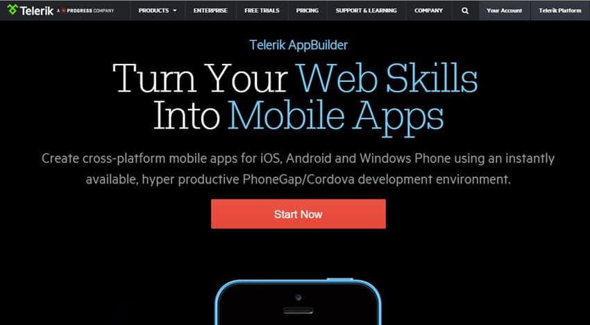 mejores herramientas crear aplicacion movil telerik appbuilder