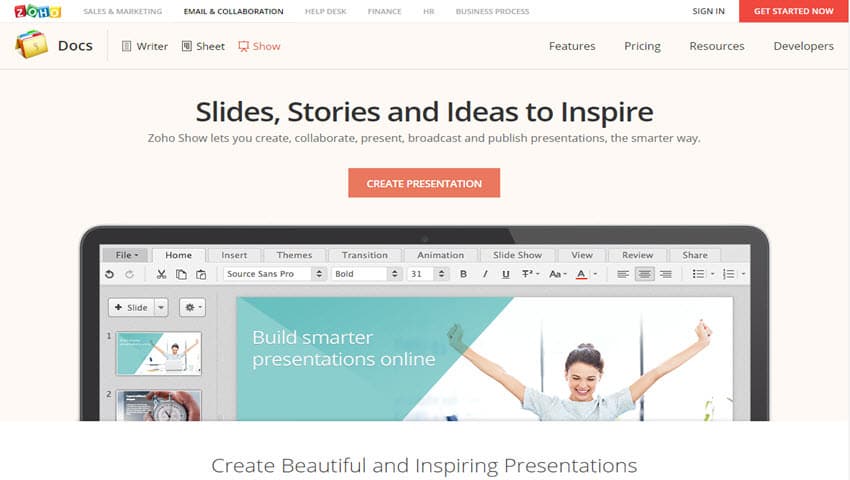mejores herramientas crear presentaciones online profesionales zoho