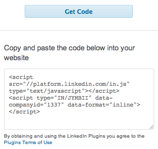 Socializa tu Pagina Web Botones, plugins y widgets oficiales de Linkedin plugin trabajos que te pueden interesar codigo