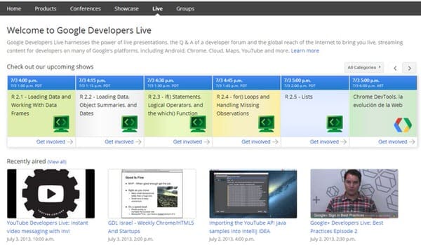 Lista de herramientas de Google: Google Developers