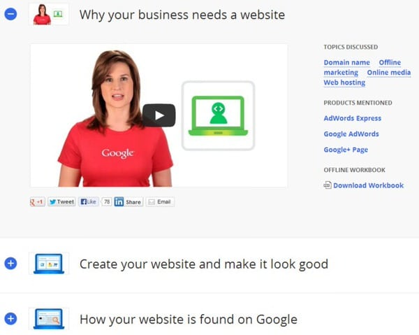 Lista de herramientas de Google: Google Get your business online