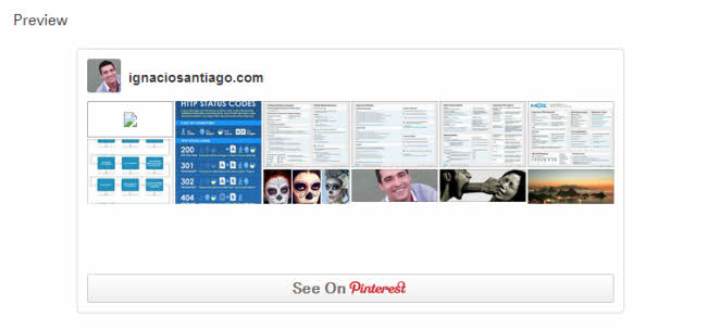 Socializa tu Página Web Botones, plugins y widgets oficiales de Pinterest widget embed profile preview