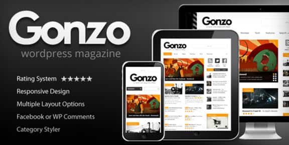mejores plantillas premium wordpress gonzo clean responsive wp magazine