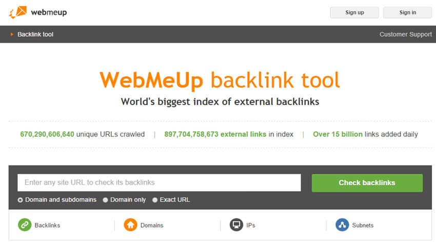 mejores herramientas analizar backlinks inbound links enlaces entrantes webmeup