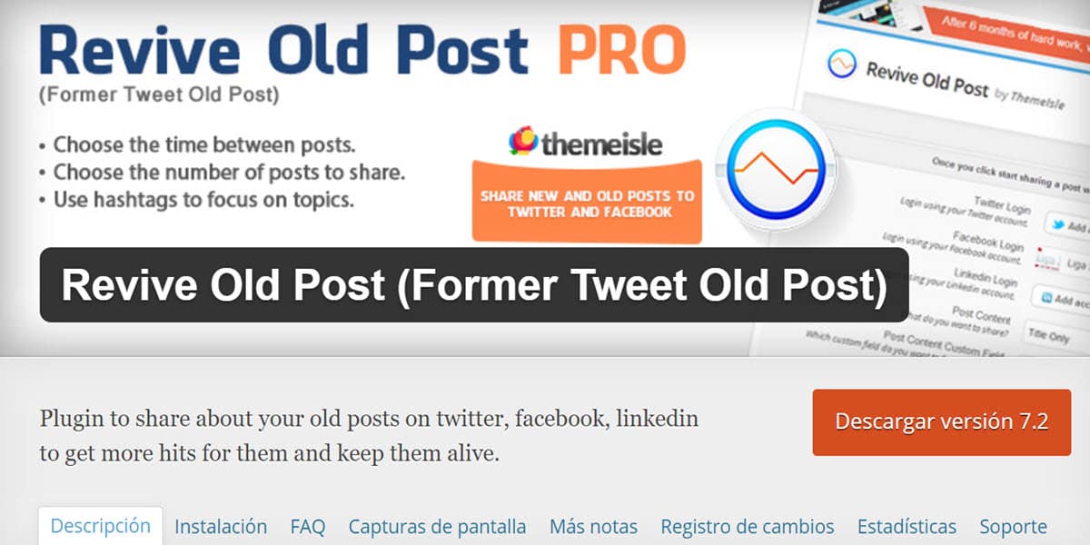 mejores plugins wordpress botones redes sociales revive old post