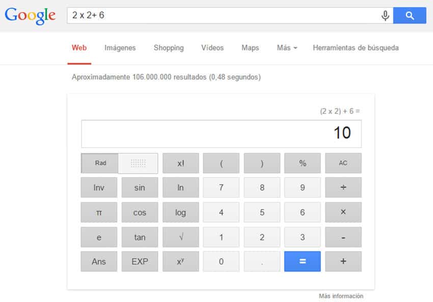 trucos buscar en google calculadora