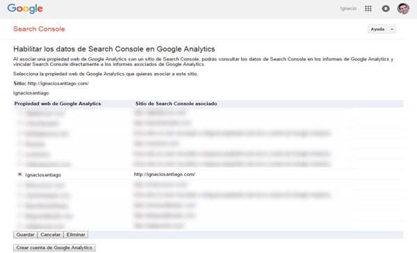 tutorial google search console configuracion propiedad google analytics