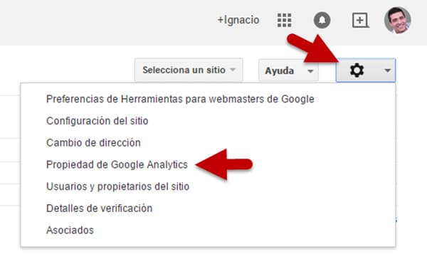 tutorial google webmaster tools propiedad google analytics