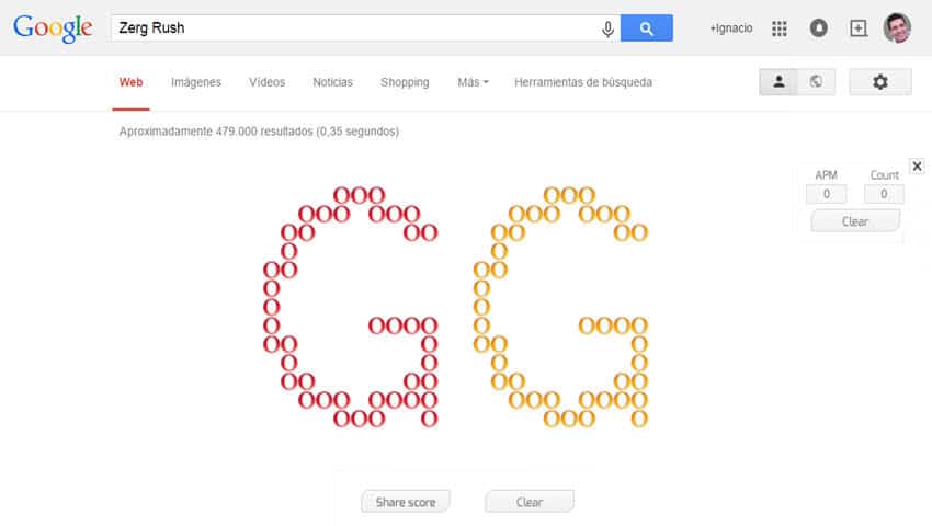 google easter eggs zerg rush