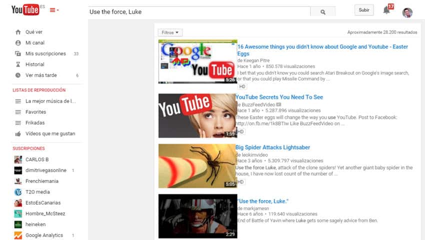 trucos de google ocultos youtube use the force luke