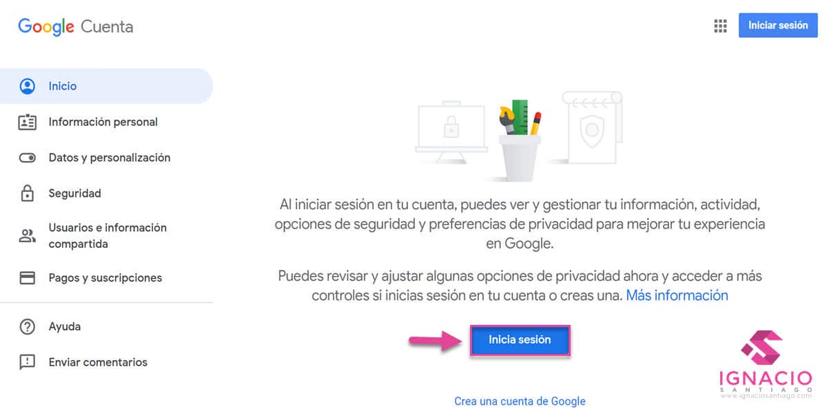 como entrar iniciar sesion cuenta google correo electronico gmail español