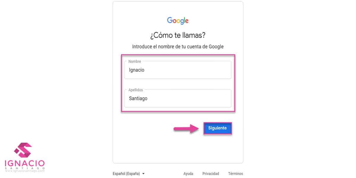 como recuperar restablecer contraseña cuenta google correo electronico gmail español nombre apellidos
