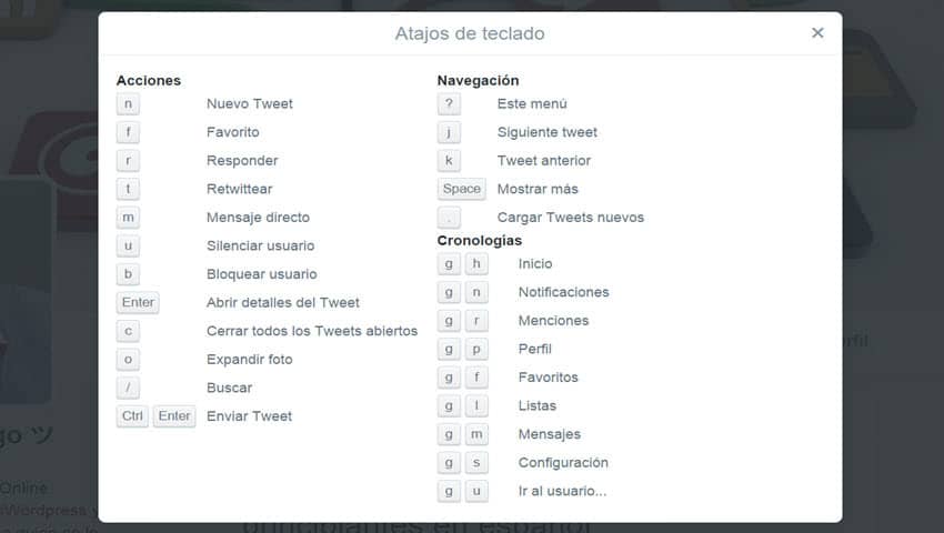 tutorial como usar twitter atajos teclado