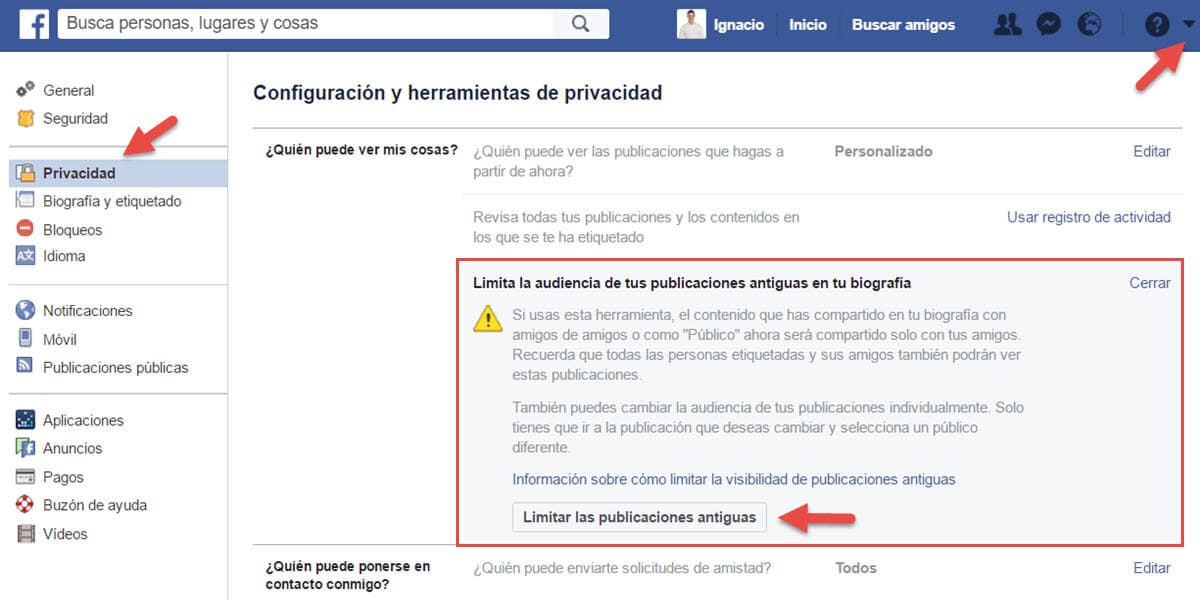 guia eliminar historial redes sociales configuracion privacidad publicacion antigua facebook