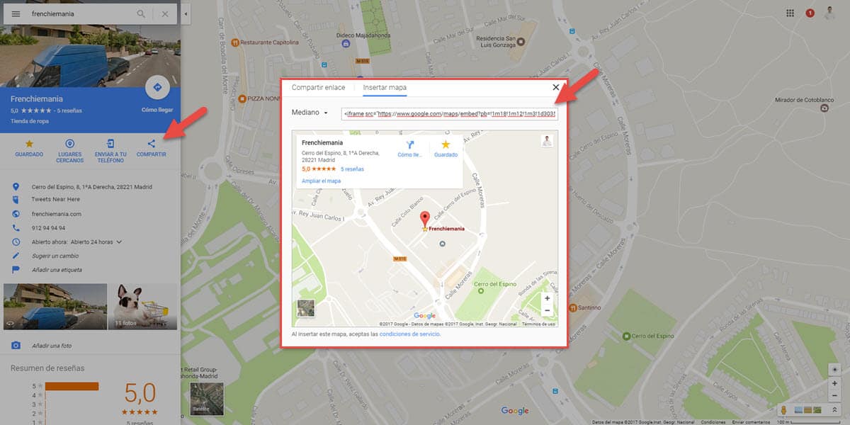 como insertar mapa google maps pagina web contacto