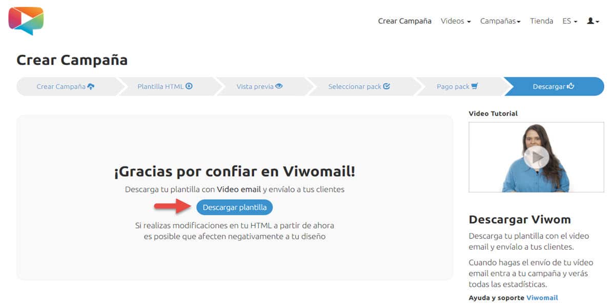 como insertar video email marketing viwomail crear campaña descargar