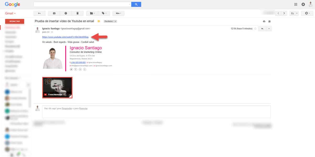 como insertar video youtube email marketing