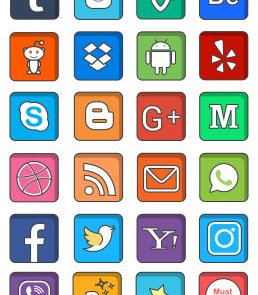 pack vectores de iconos creativos redes sociales cuadrados
