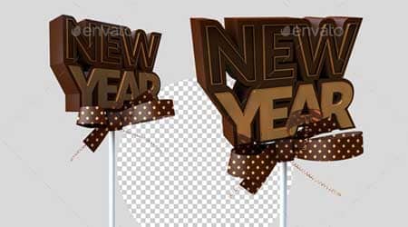 renders 3d envato elements new year lolly pop