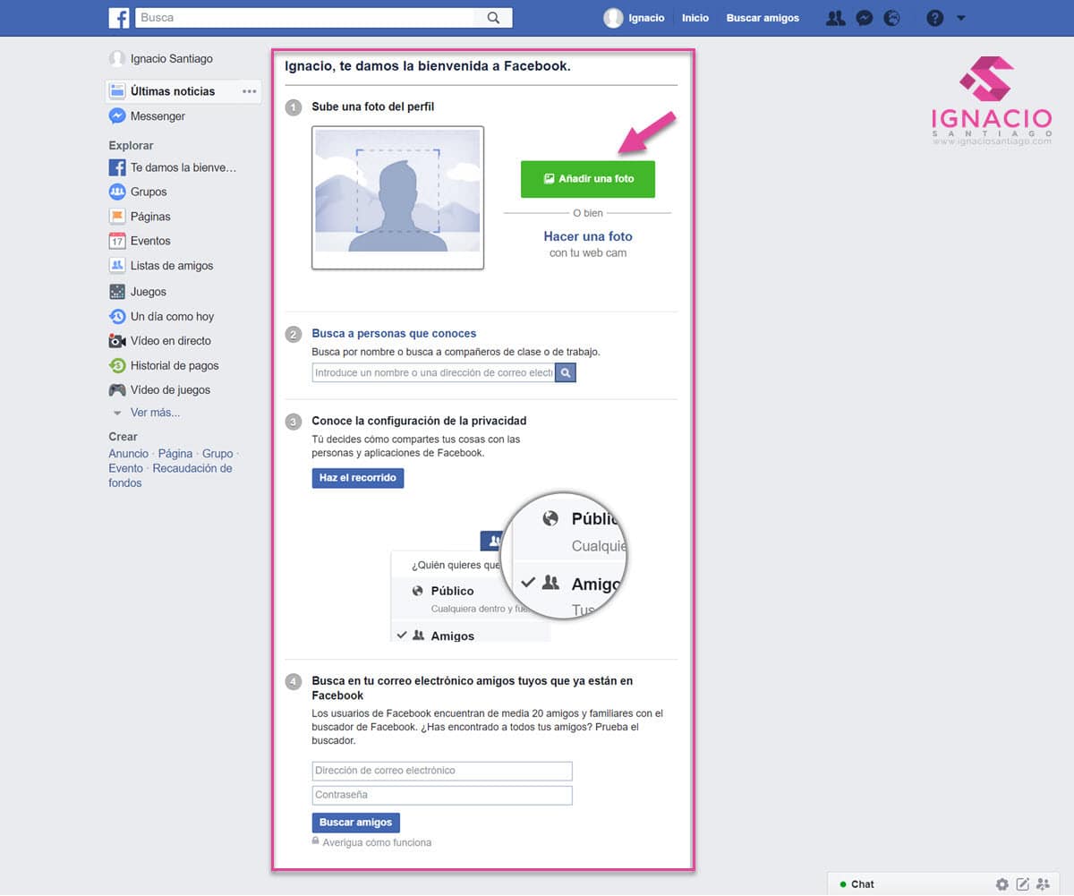 como crear cuenta personal perfil facebook bienvenida resumen