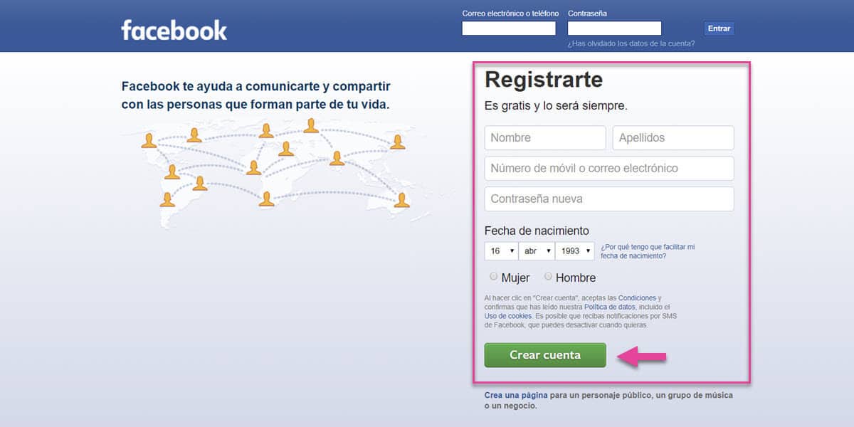 como crear cuenta personal perfil facebook cuenta nueva