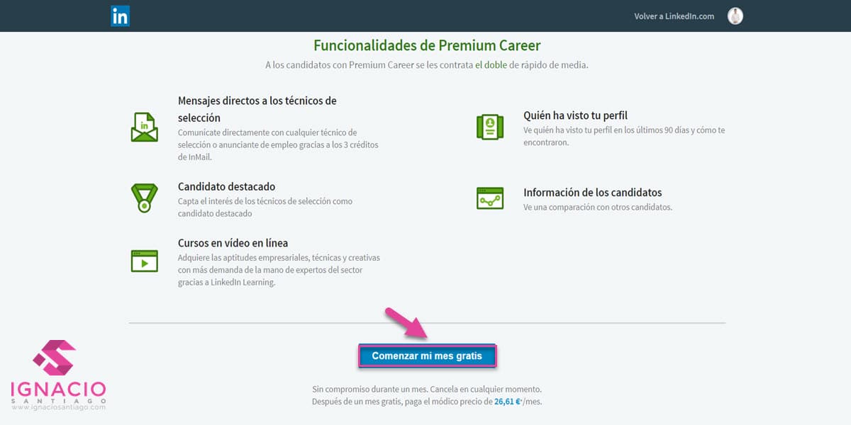 como crear cuenta linkedin premium español funcionalidades suscripcion