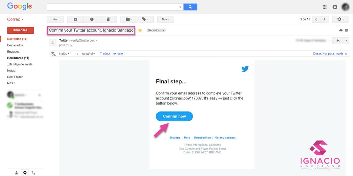como crear cuenta perfil twitter español email bienvenida