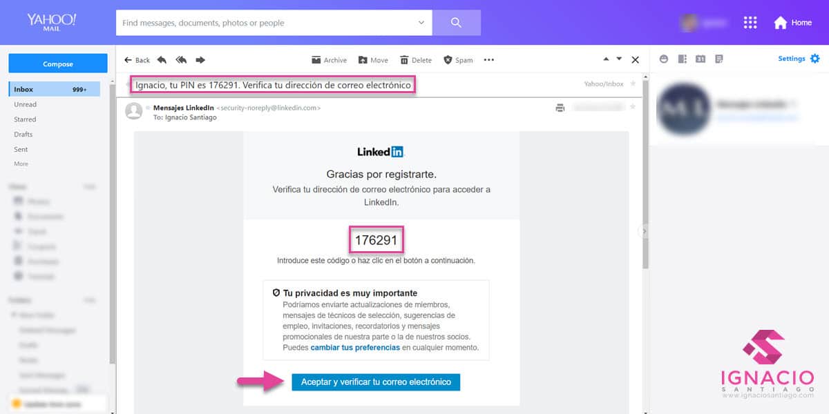 como crear cuenta profesional linkedin español verificar correo electronico