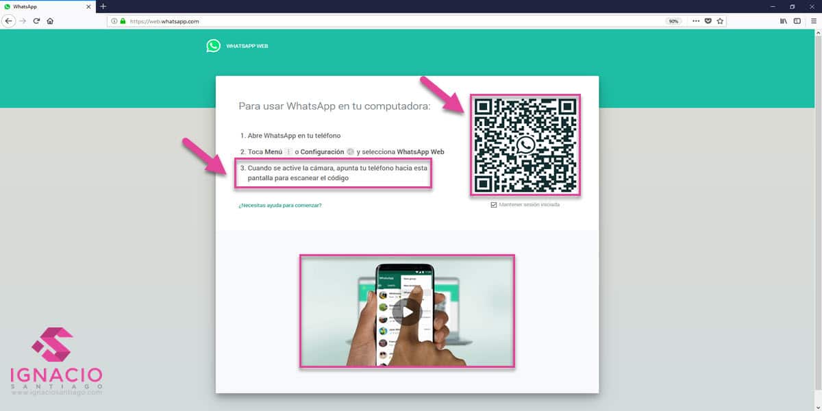 whatsapp web navegador como instalar ordenador portatil windows mac escanear codigo qr