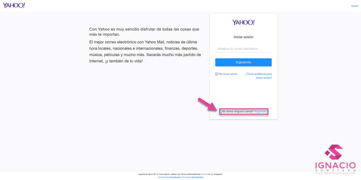 Inicia sesión en Yahoo » Acceda a su correo electrónico con un clic