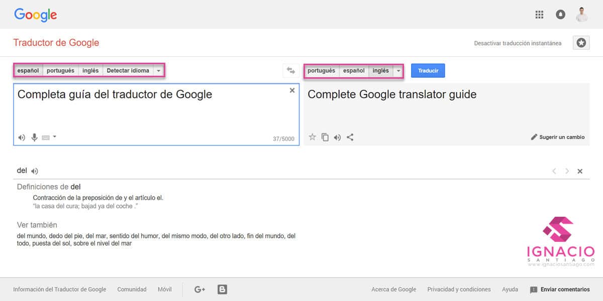 google traductor translate como traducir palabras textos paginas web elegir idioma