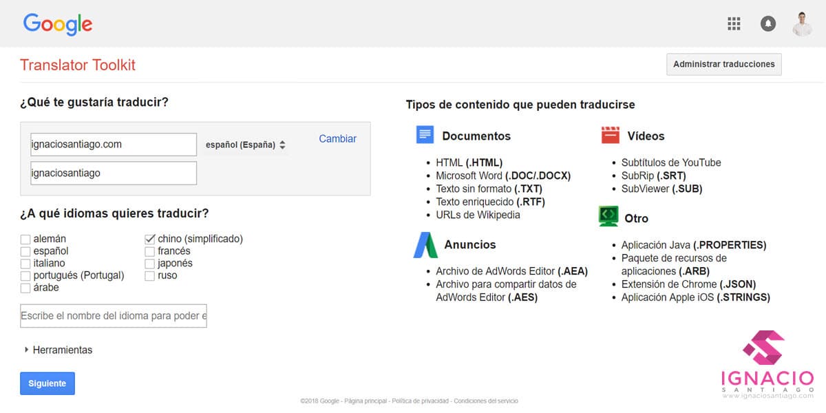 google translator toolkit como traducir paginas web url