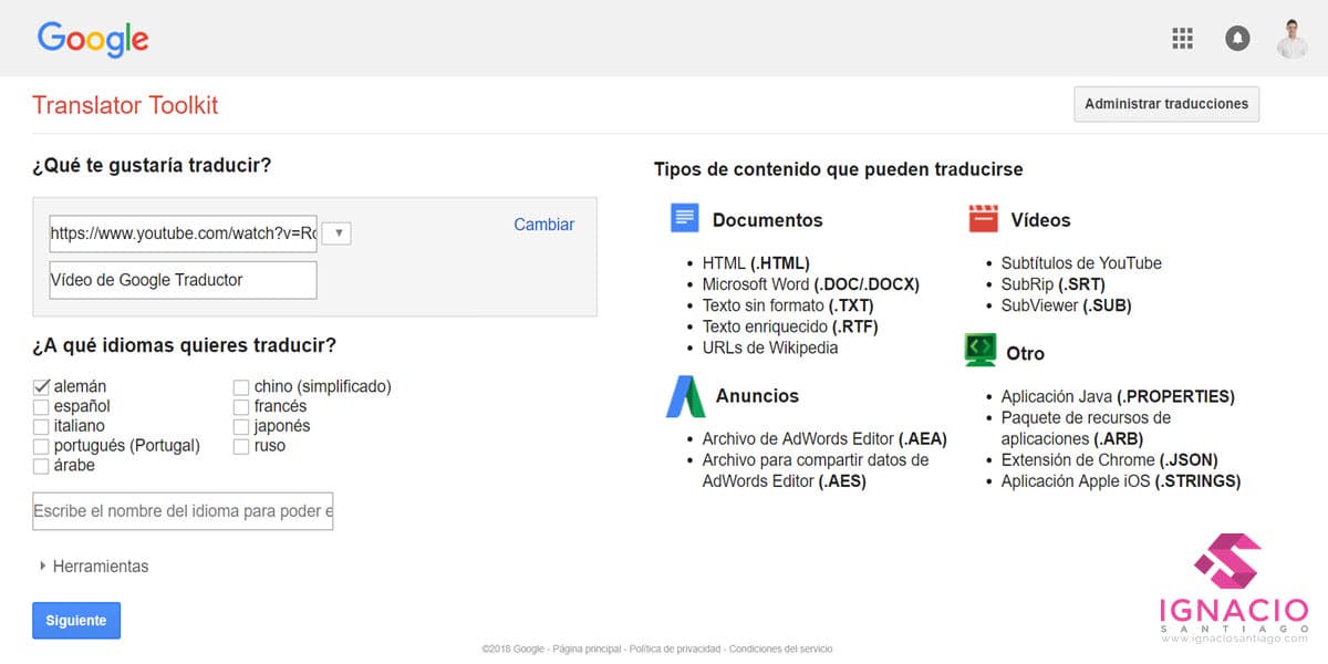 google translator toolkit como traducir videos youtube