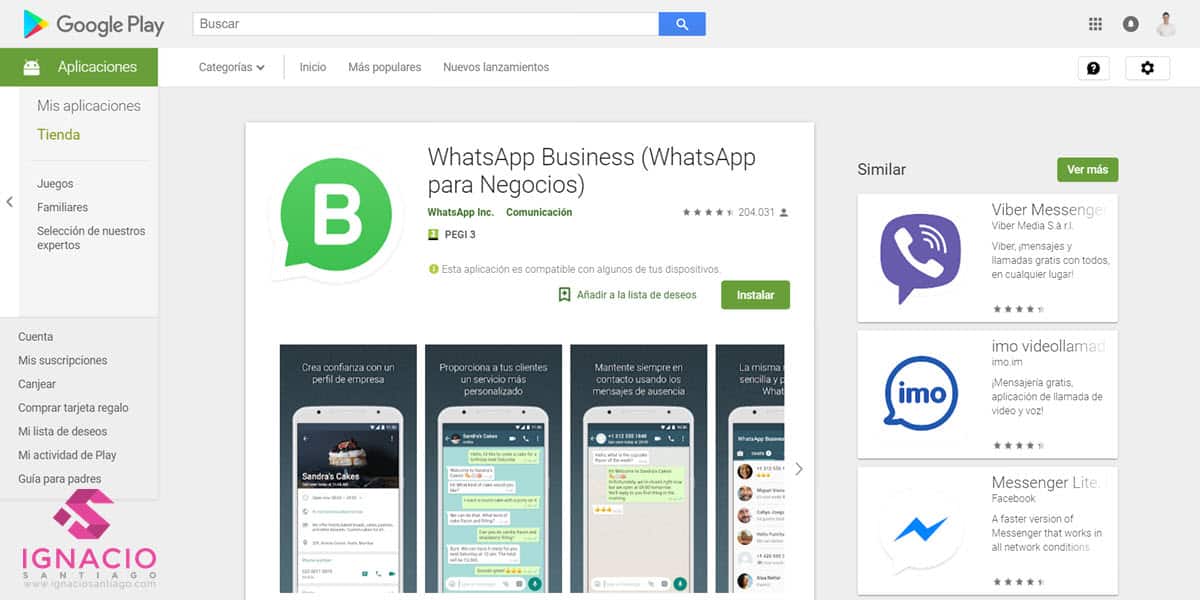 whatsapp business negocios como descargar instalar app android google play