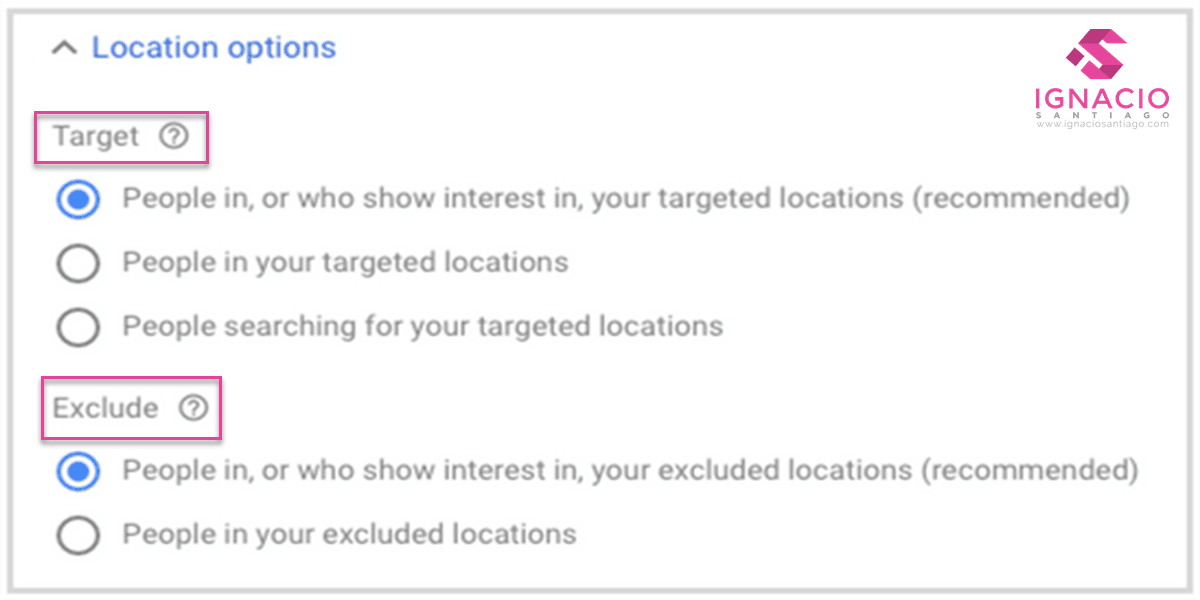 geotargeting local ppc anuncios google ads ajustes opciones avanzadas ubicacion