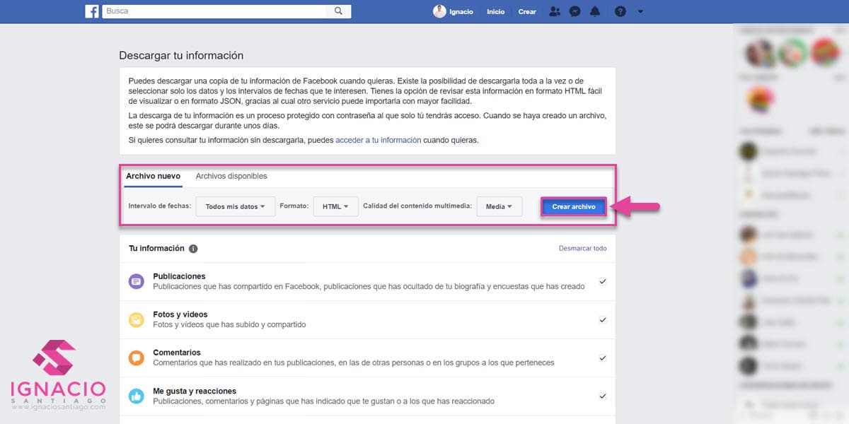 consejos secretos trucos facebook como ver guardar descargar tu informacion facebook