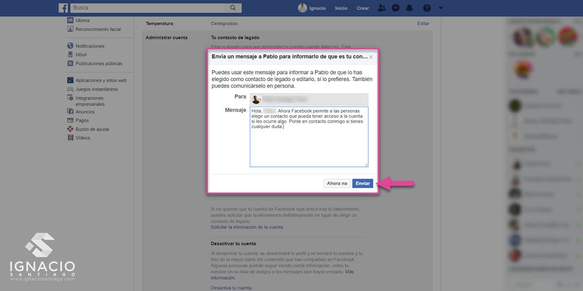 consejos secretos trucos facebook como administrar cuenta añadir contacto legado