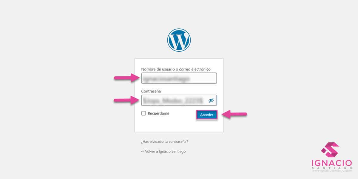 como iniciar sesion wordpress wp-admin wp-login acceso administrador
