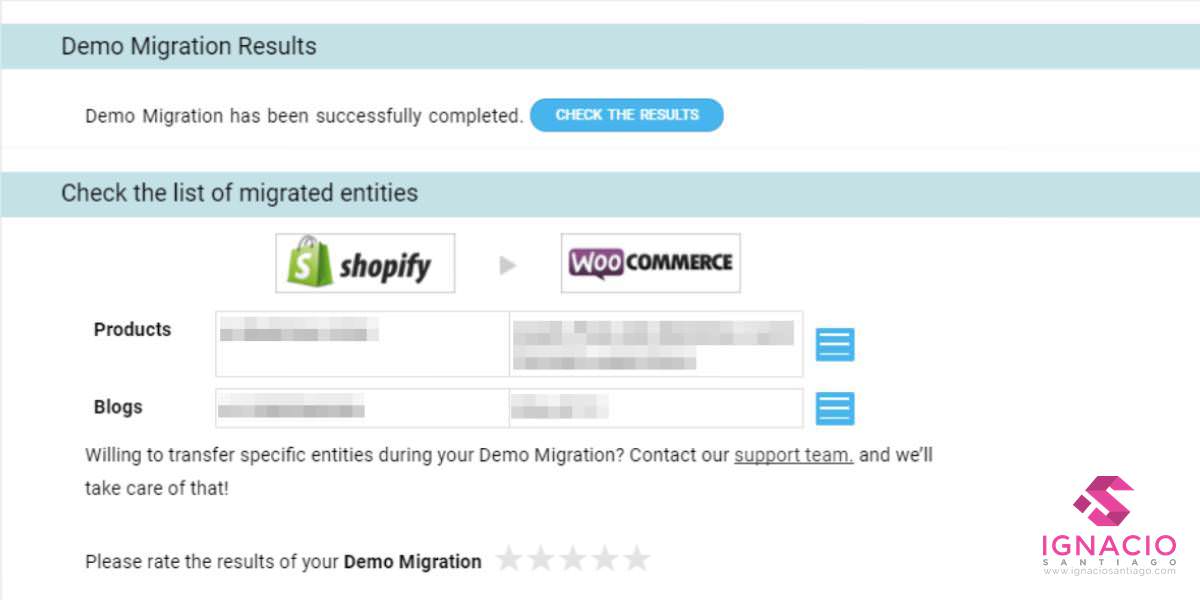 como migrar shopify a woocommerce migration completed