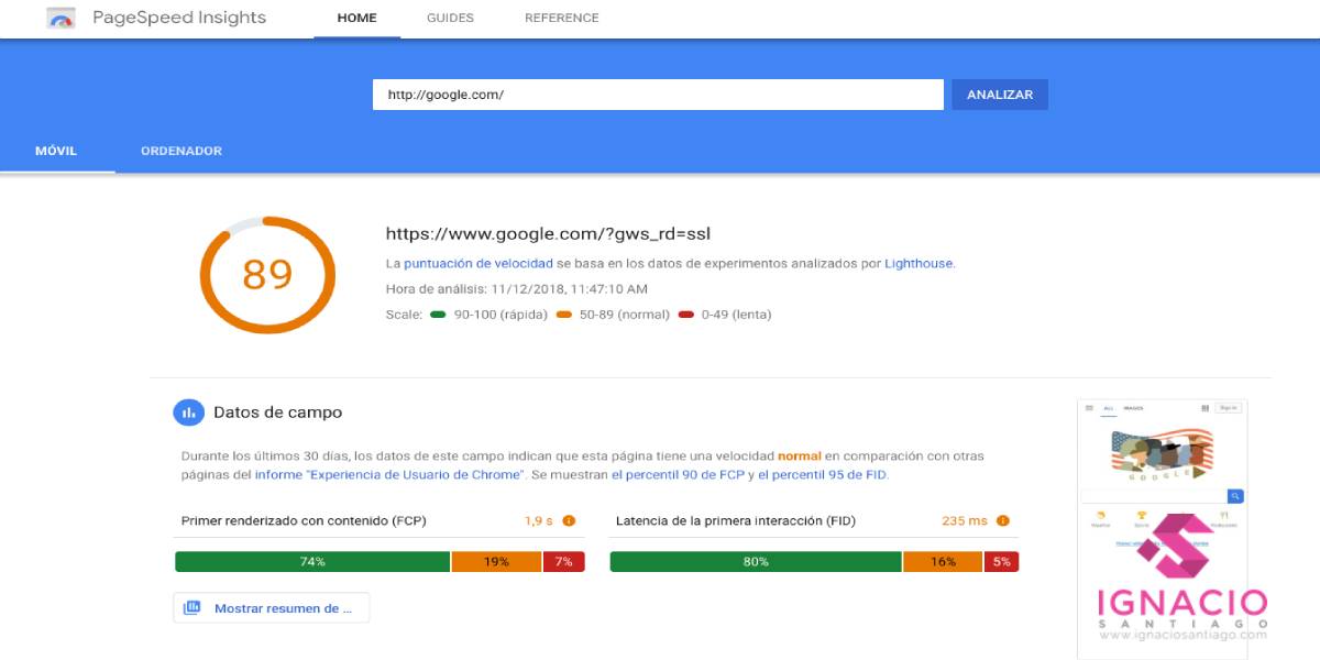 core web vitals google pagespeed insights rendimiento web experiencia usuario seo