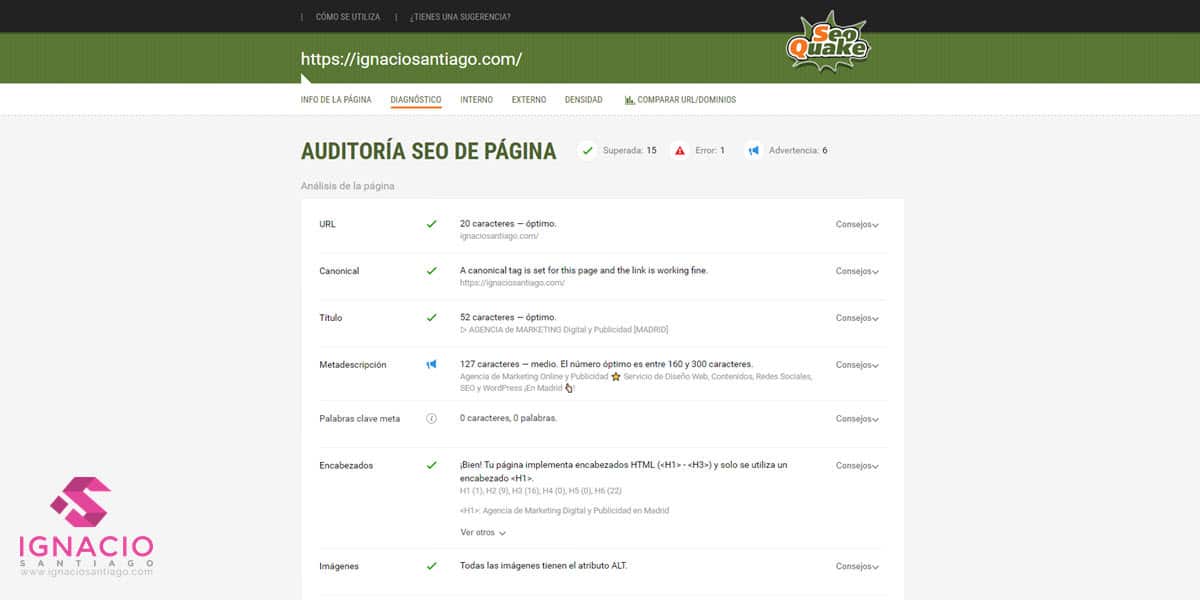 como elegir diseñador web agencia diseño web auditoria seo gratis seoquake