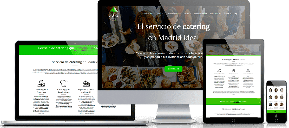 diseno web wordpress pagina web profesional el arbol catering