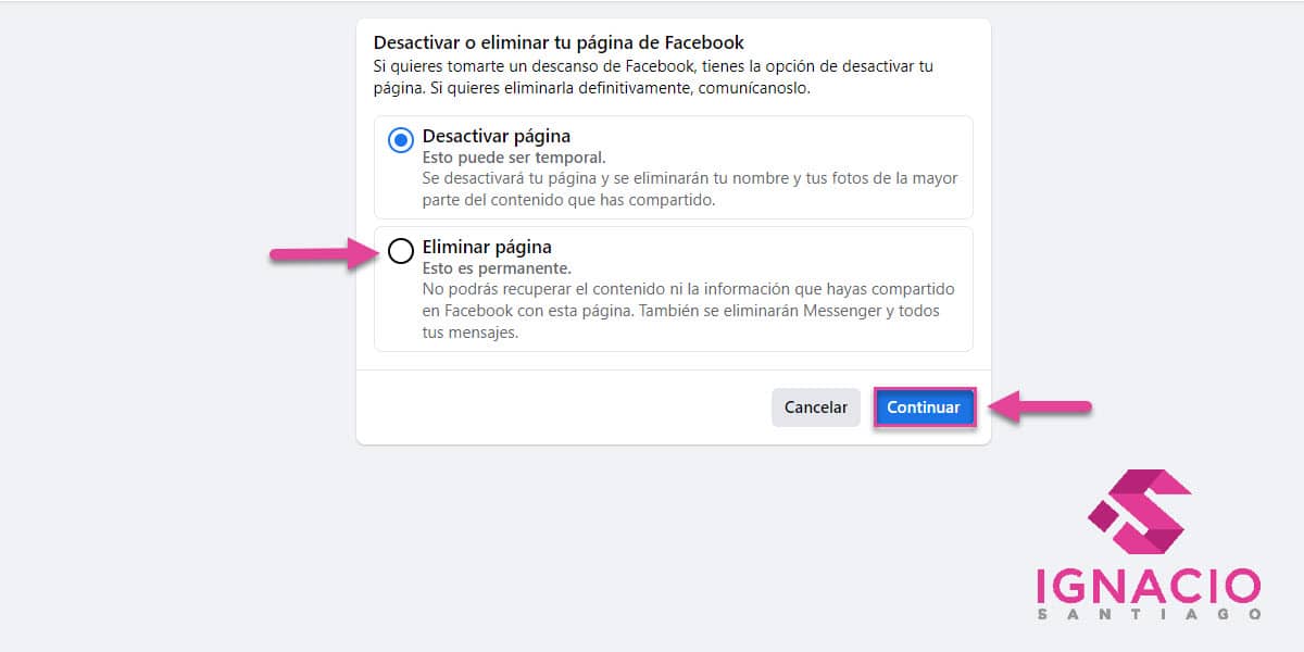 como eliminar pagina facebook para siempre desactivar eliminar pagina empresa facebook