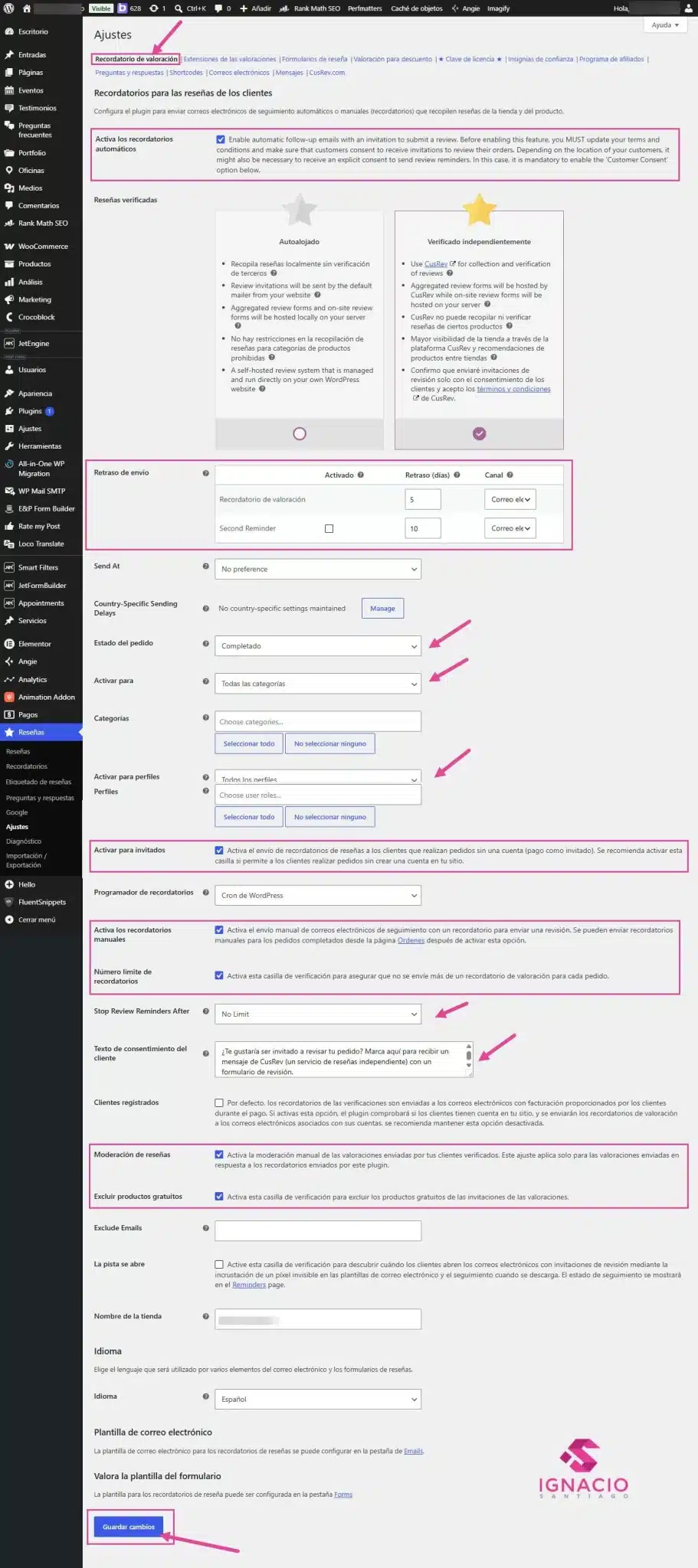 customer reviews for woocommerce instalacion paso 3