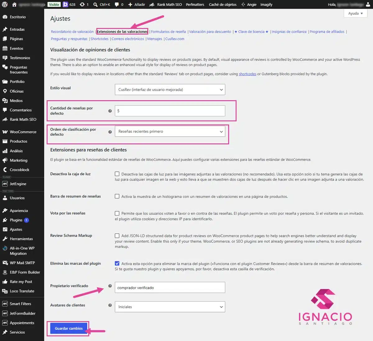 plugin customer reviews for woocommerce paso 6